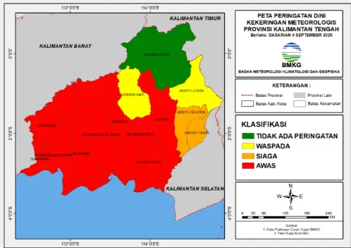 peta bencana kekeringan di kalteng